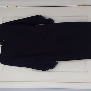 DKNY Navy Sheath Dress, 3/4 Chiffon Sleeve